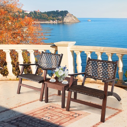 3pcs rattan patio chair - 3pcs,